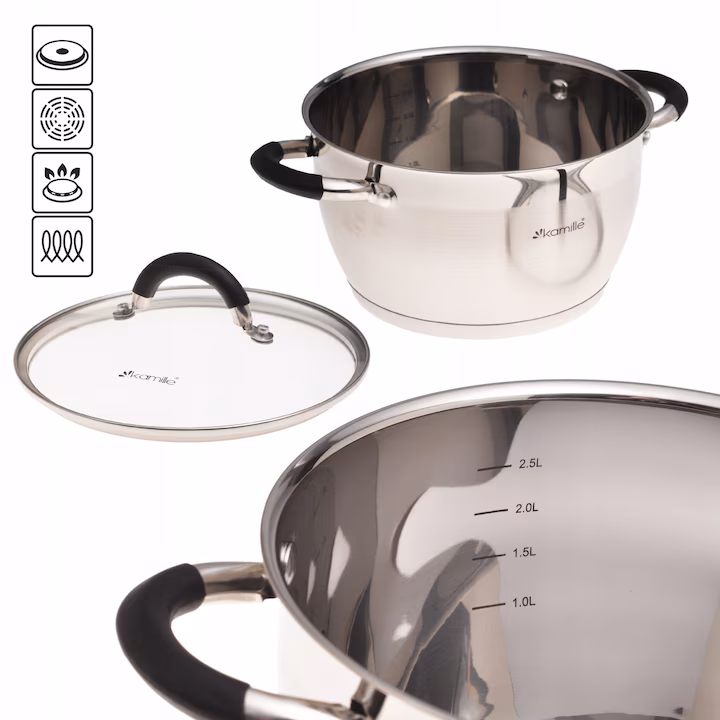 Set 4 oale Kamille inox cu capace - imagine 5