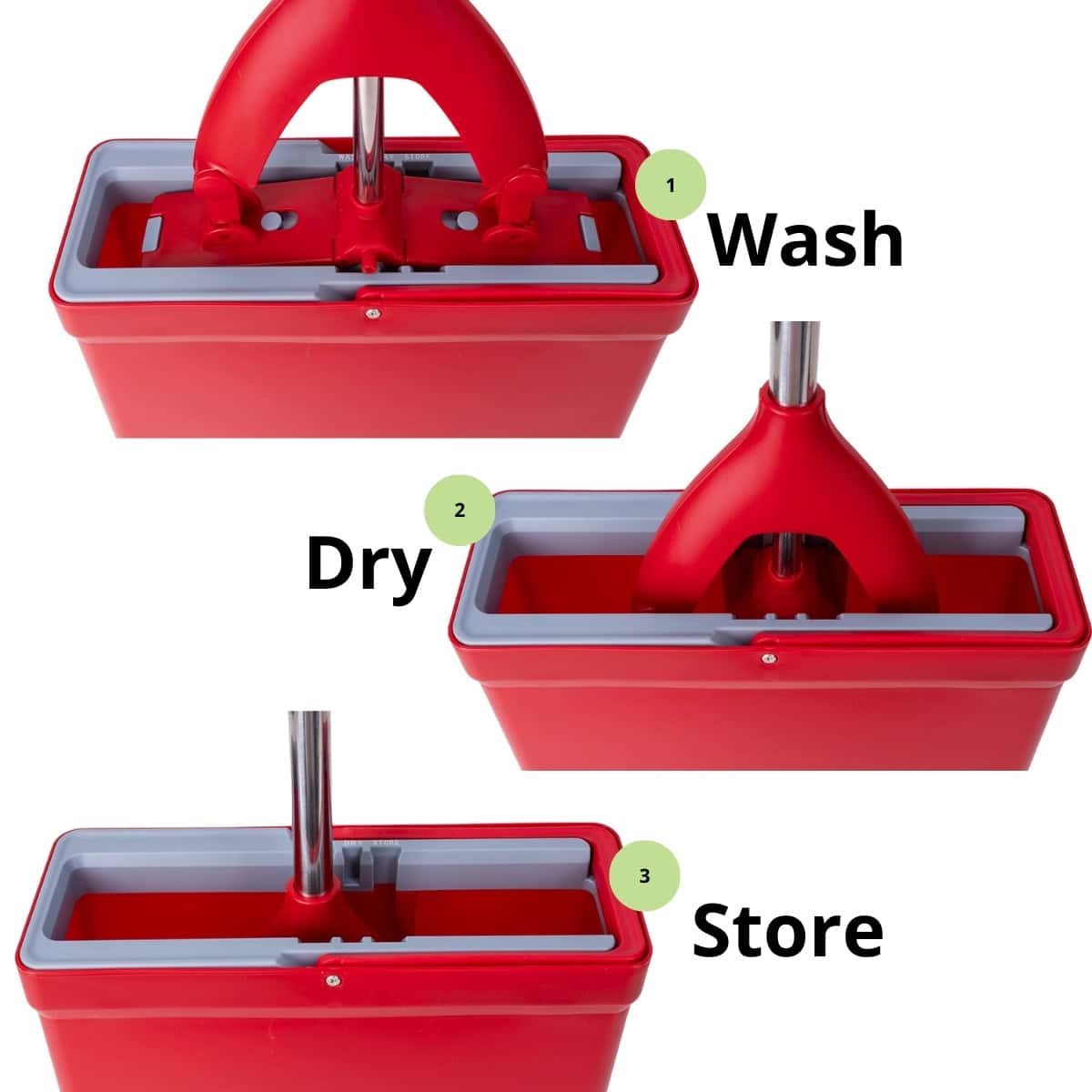 Mop pliabil cu galeata si storcator, burete PVA absorbant - imagine 4