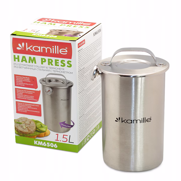 Presa de șuncă Kamille inox 1,5 L cu termometru - imagine 5