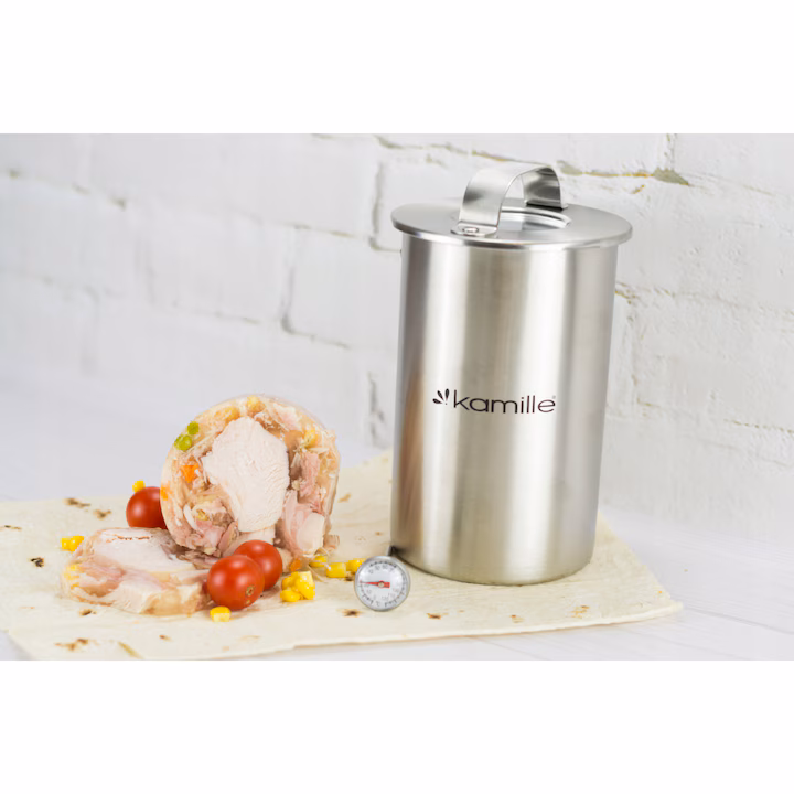 Presa de șuncă Kamille inox 1,5 L cu termometru - imagine 4