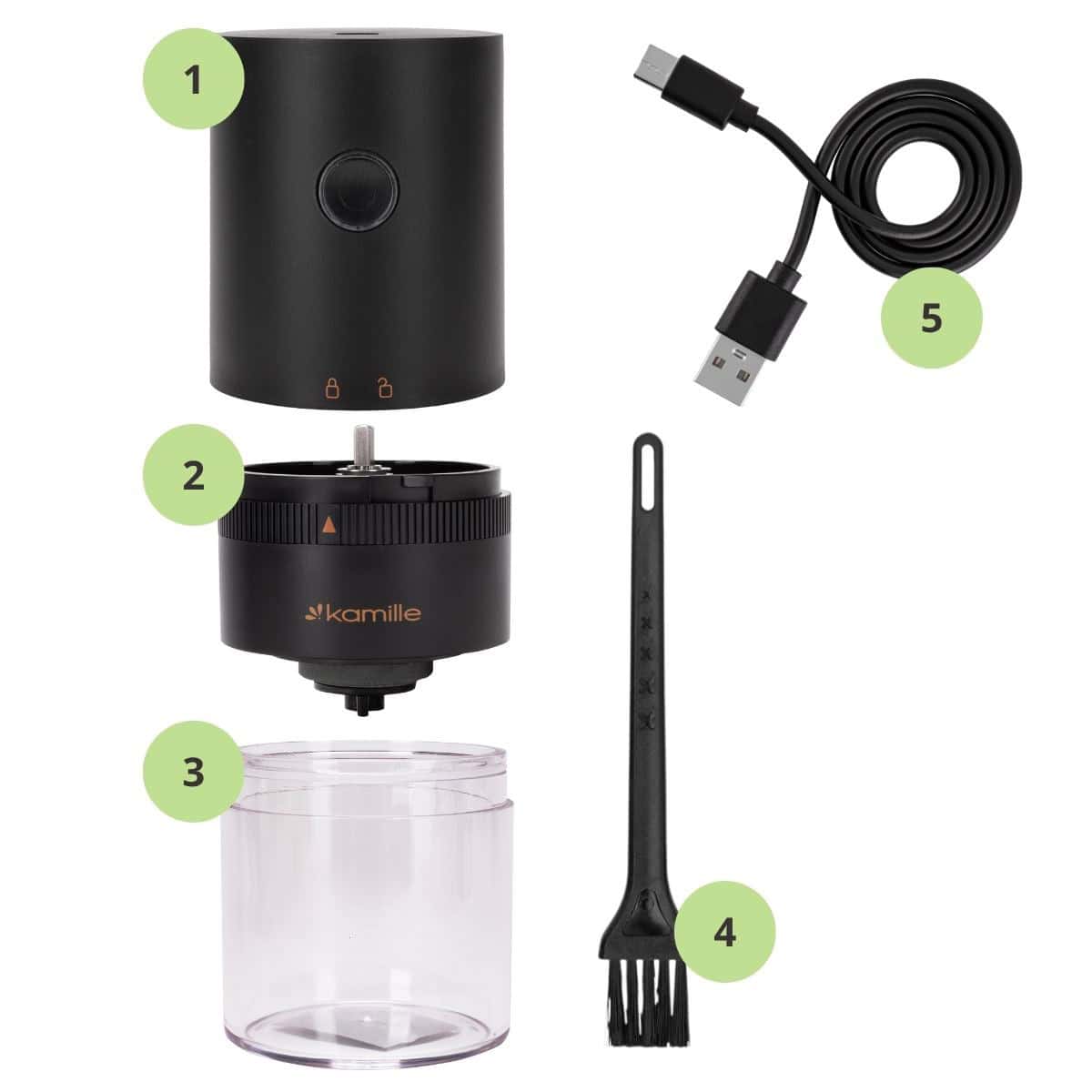 Râșniță electrică cafea Kamille fără fir - imagine 3