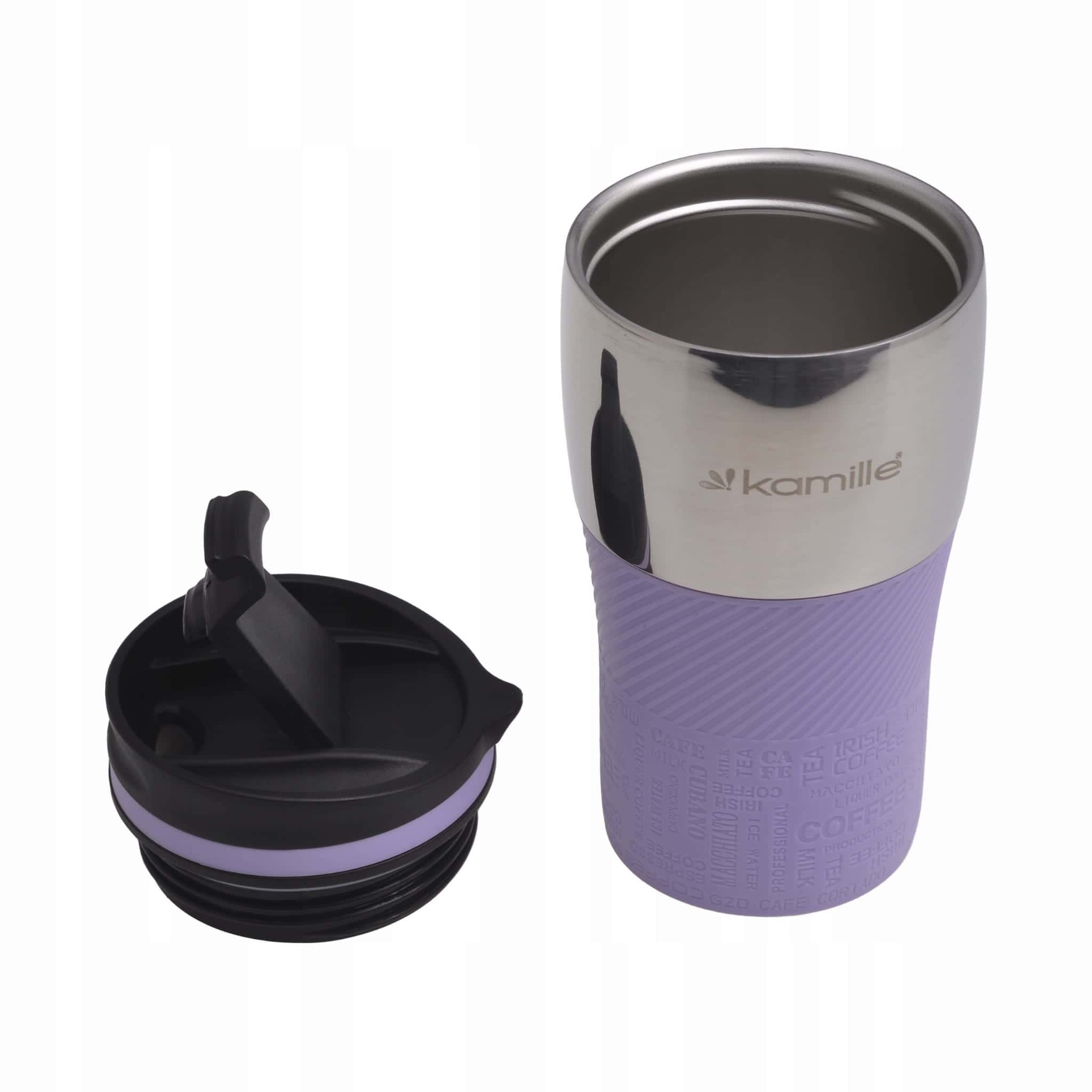 Cana termos antiaderanta, otel inoxidabil, Izolatie termica 8-10 h, 320 ml, Lila - imagine 2