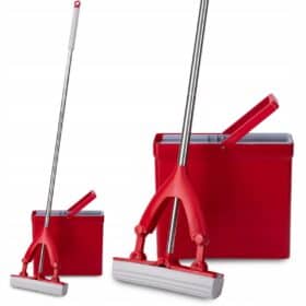 Mop pliabil cu galeata si storcator, burete PVA absorbant