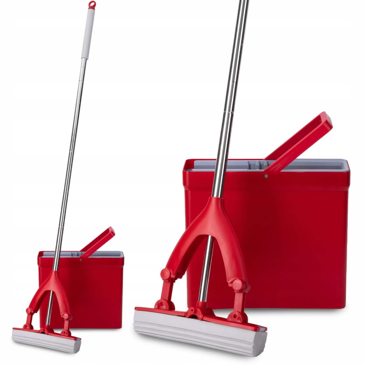 Mop pliabil cu galeata si storcator, burete PVA absorbant