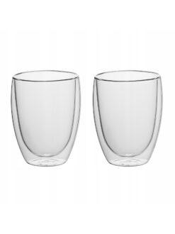 Set 2 buc Pahare cu Sticla Dubla 350 ml, termoizolante