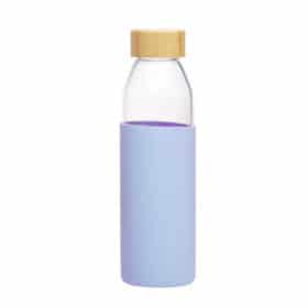 Sticla de sticla cu capac din bambus 500 ml, Albastru