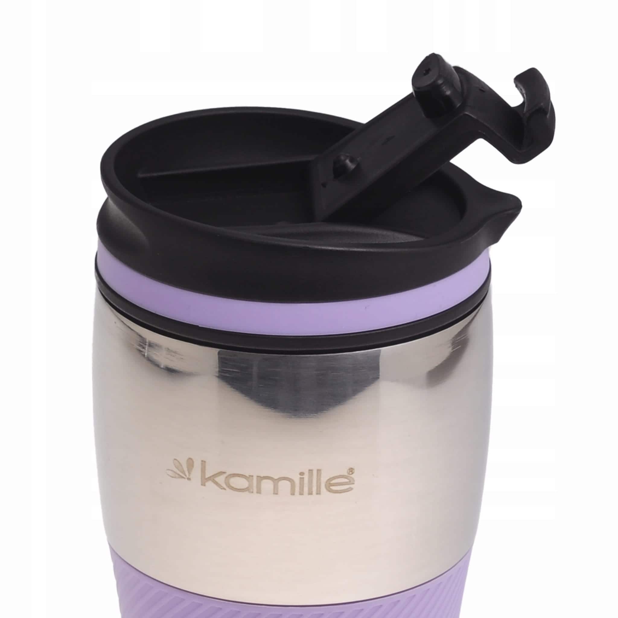 Cana termos antiaderanta, otel inoxidabil, Izolatie termica 8-10 h, 320 ml, Lila - imagine 3