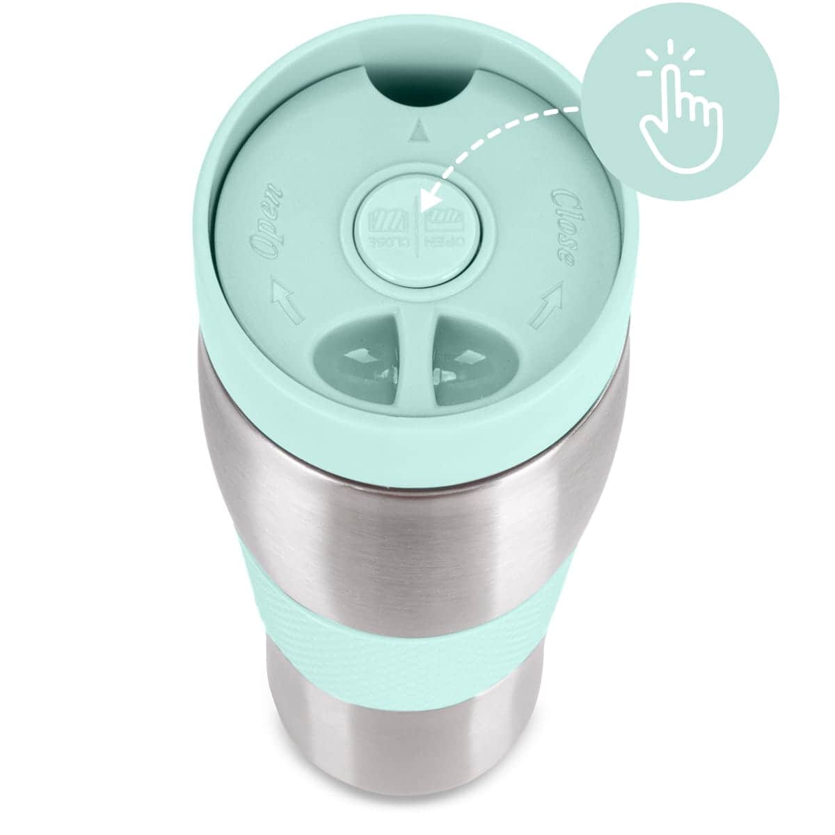 Cana termos din inox, antiderapanta, 480ml, ECO, Menta - imagine 2