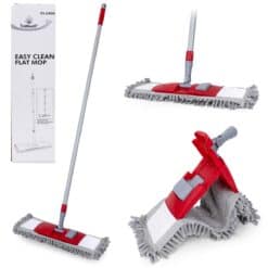 Mop dreptunghiular plat 40 cm, cu insertie din microfibra, maner telescopic, 40-120 cm