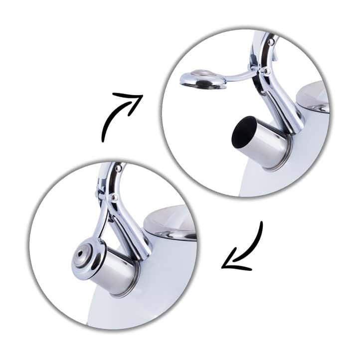 Ceainic Kamille inox 2.7L alb-argintiu cu fluier pentru inducție - imagine 2