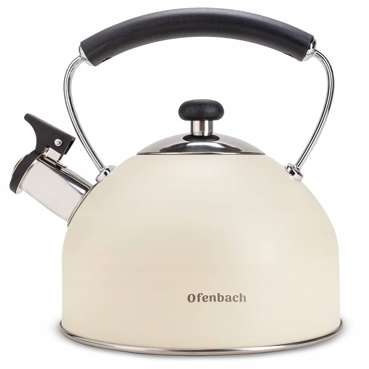 Ceainic modern cu Fluier Emaliat 2.2L Bej - imagine 2