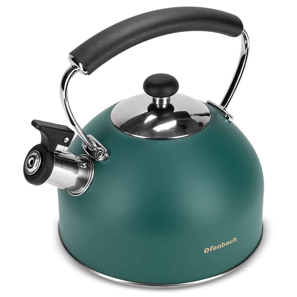 Ceainic modern cu Fluier Emaliat 2.2L Verde - imagine 6