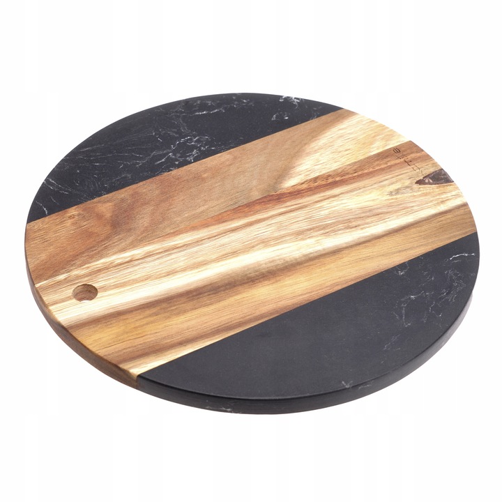 Tocator de bucatarie bambus si plastic, cu maner, 25x1.2cm