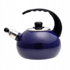 CeainicEmaliat cu Fluier, Otel, 2.5 L, Inductie, Negru / Mov