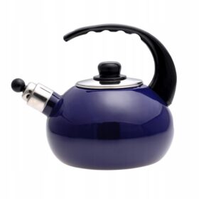 CeainicEmaliat cu Fluier, Otel, 2.5 L, Inductie, Negru / Mov