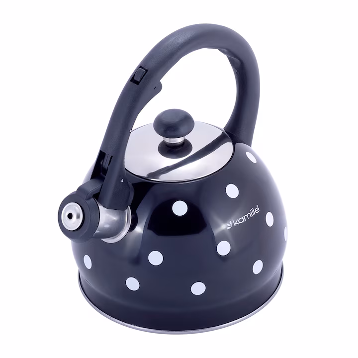 Ceainic Kamille 2L din inox cu fluier, compatibil inducție