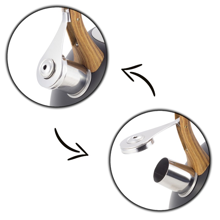 Ceainic Kamille 2,5 L din inox, negru, pentru toate tipurile de plite - imagine 6