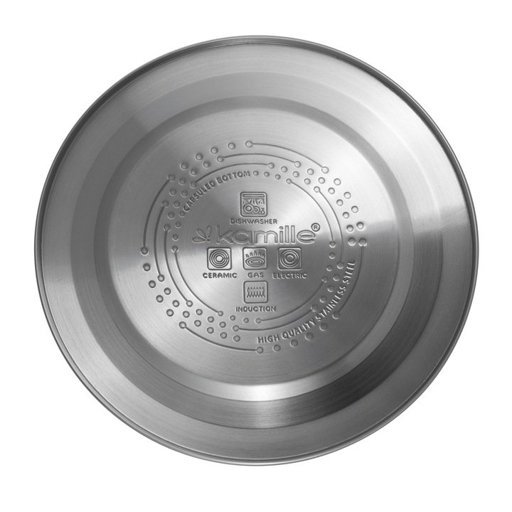 Ceainic cu Fluier Kamille 2.7L din inox negru cu fluier - imagine 4