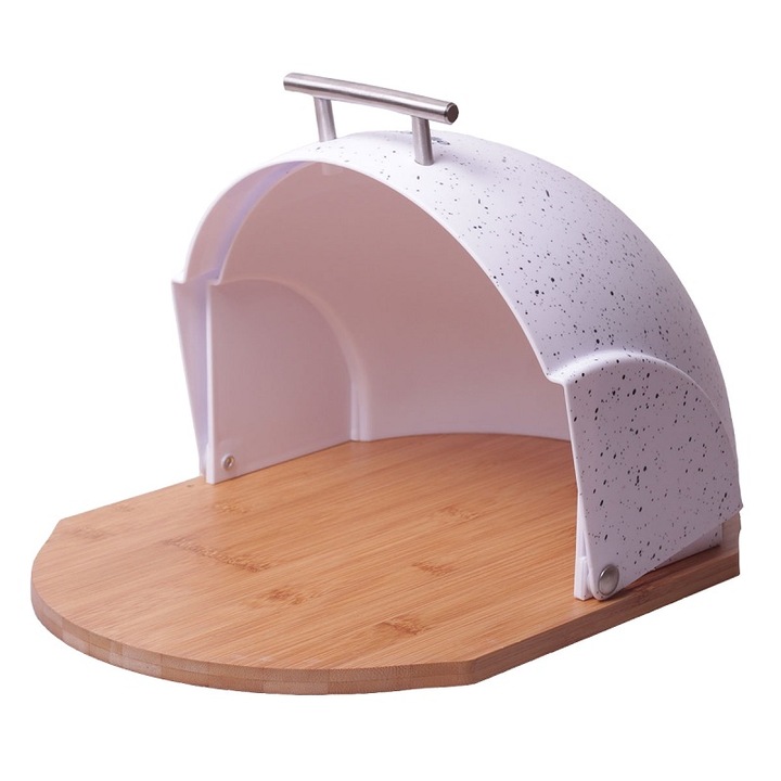 Cutie pentru pâine Kamille din bambus și acril 36.5x26.5x19 cm - imagine 5
