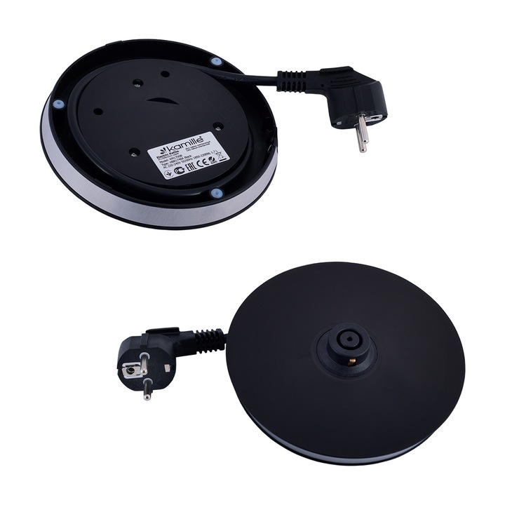 Fierbător electric Kamille 1.7L din sticlă cu iluminare LED albastră 2200W - imagine 2