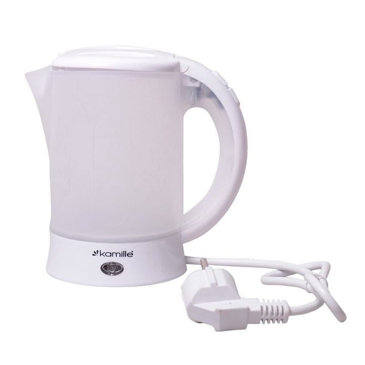 Fierbător electric Kamille 0.6 L de călătorie cu 2 căni și 2 lingurițe - imagine 4