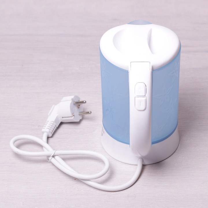 Fierbător electric Kamille 0.6 L cu 2 cești și 2 lingurițe – albastru - imagine 2