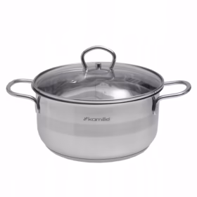 Oală inox Kamille 3 L cu capac din sticlă