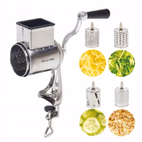 Răzătoare manuală Kamille 4‑în‑1 din inox – multifuncțională