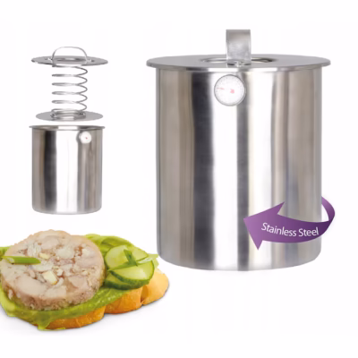 Set oală pentru șuncă Kamille 2,5 L cu termometru, inox