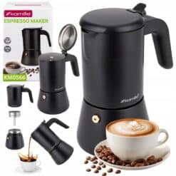 Cafetieră Moka Kamille 300 ml, inox Negru