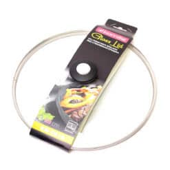 Capac universal din sticlă termorezistentă Kamille, cu margine din inox, 28 cm