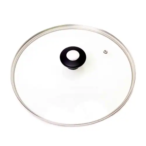 Capac universal din sticlă termorezistentă Kamille, cu margine din inox, 28 cm - imagine 2