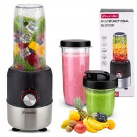 Blender de masă 2-în-1 Kamille, 500 W, 2 recipiente de 650 ml și 250 ml, 2 viteze și funcție Pulse - KM6760