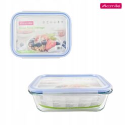 Recipient din sticlă pentru alimente Kamille, 1520 ml, capac etanș, 23,3 x 17,7 x 8,6 cm - 9104