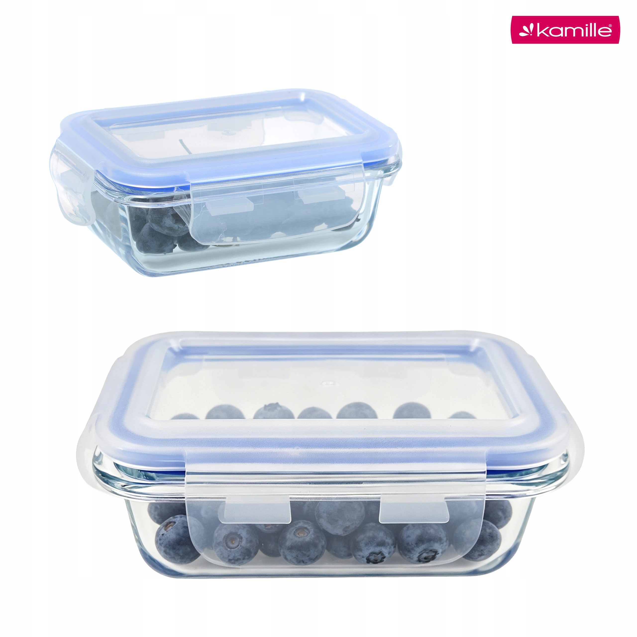 Recipient din sticlă pentru alimente Kamille 9100, 185 ml, cu capac - imagine 5