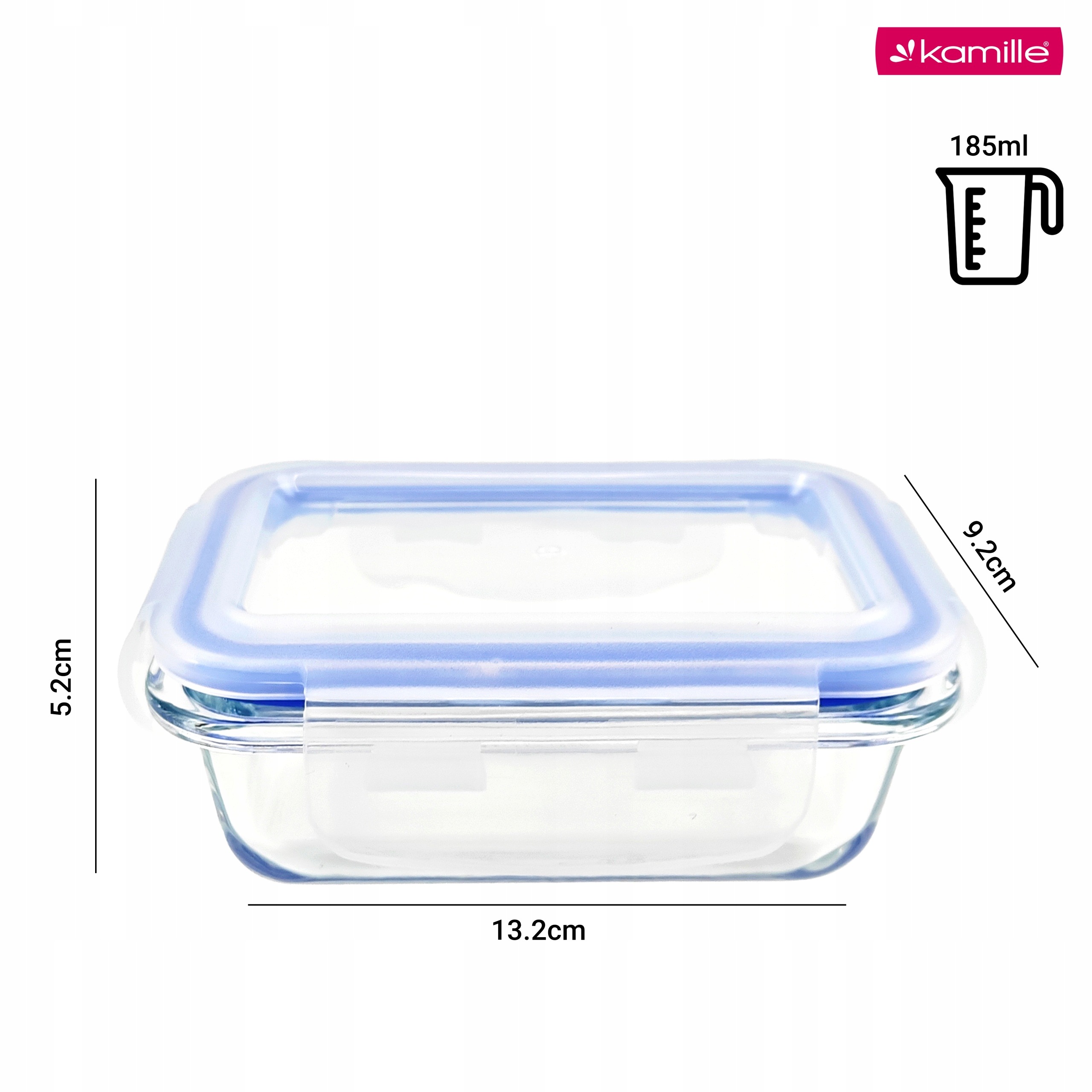 Recipient din sticlă pentru alimente Kamille 9100, 185 ml, cu capac - imagine 8