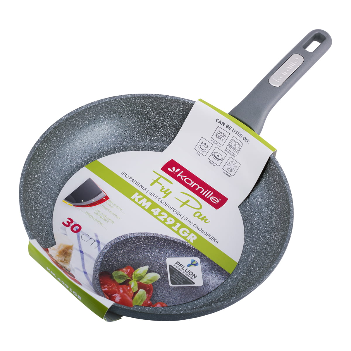 Tigaie din aluminiu cu înveliș granit, 30 x 6 cm, pentru inducție, Kamille - 4291GR - imagine 5