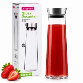 Carafă din sticlă pentru apă și băuturi, cu dop din oțel, 1,2 L, Kamille - 9032