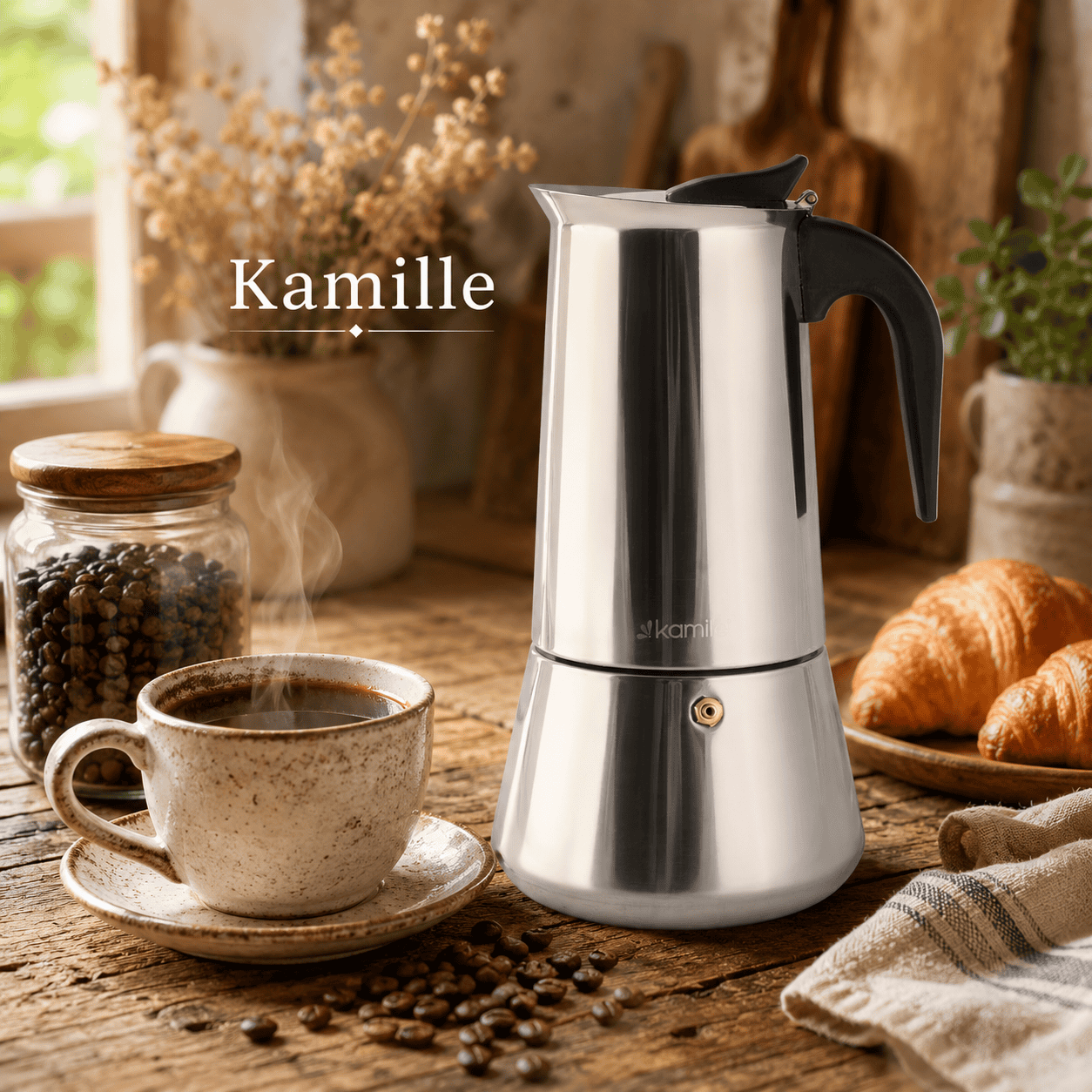 Cafetiera espresso din oțel inoxidabil 300 ml - 0551 - imagine 3