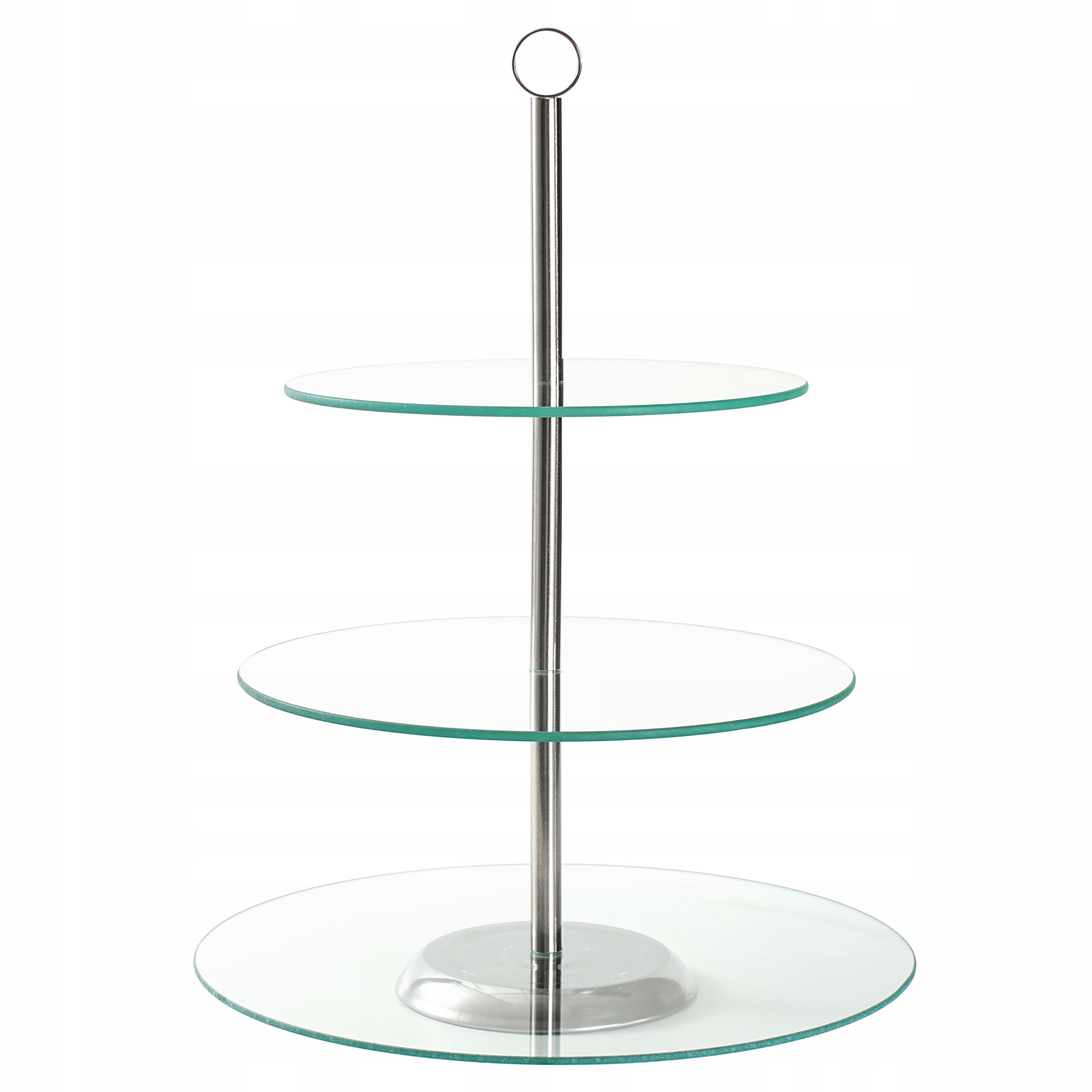 Suport pentru tort și deserturi cu 3 niveluri, sticlă, 21/25/30 cm, Kamille 9053 - imagine 7