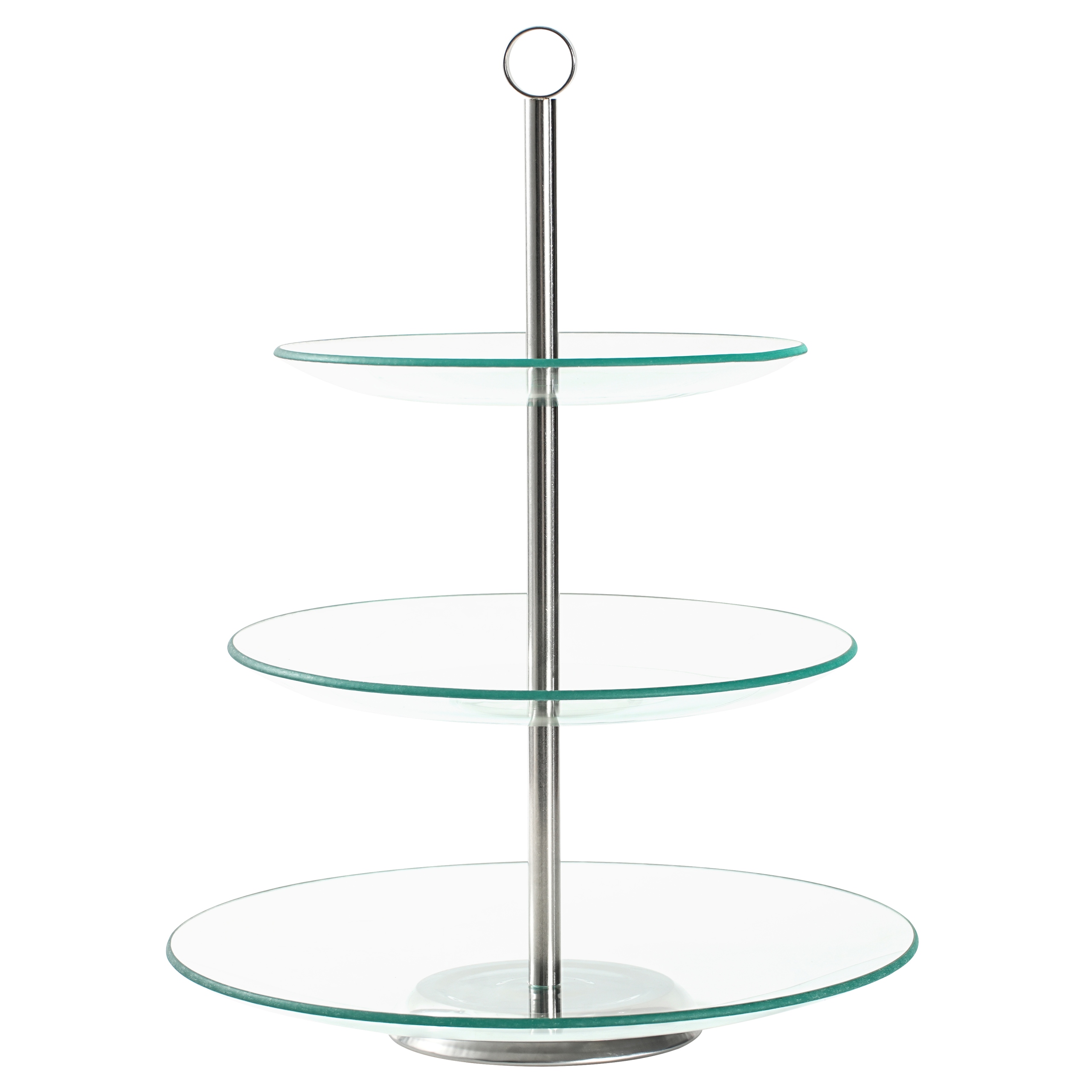 Suport pentru tort și deserturi cu 3 niveluri, sticlă, 21/25/30 cm, Kamille 9055 - imagine 7