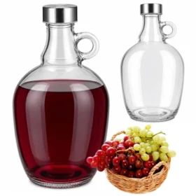 Damigeană din sticlă 1,5 L, carafă pentru lichioruri cu dop de plută, Kamille - 9205