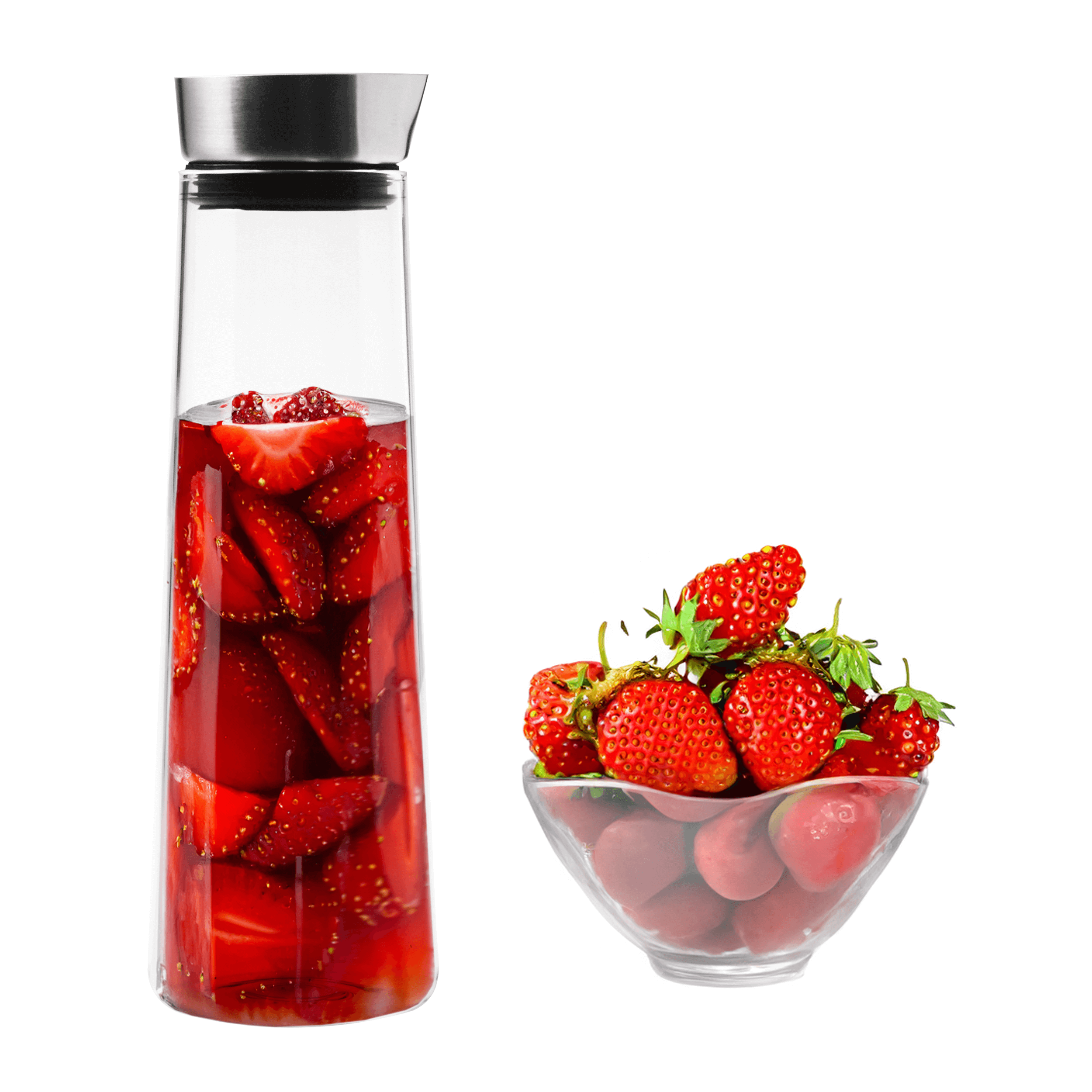 Carafă din sticlă pentru apă și băuturi, cu dop din oțel, 1,2 L, Kamille - 9032 - imagine 5