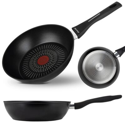 Tigaie adâncă antiaderentă 24 cm pentru inducție și gaz, aluminiu forjat, Kamille - KM4681