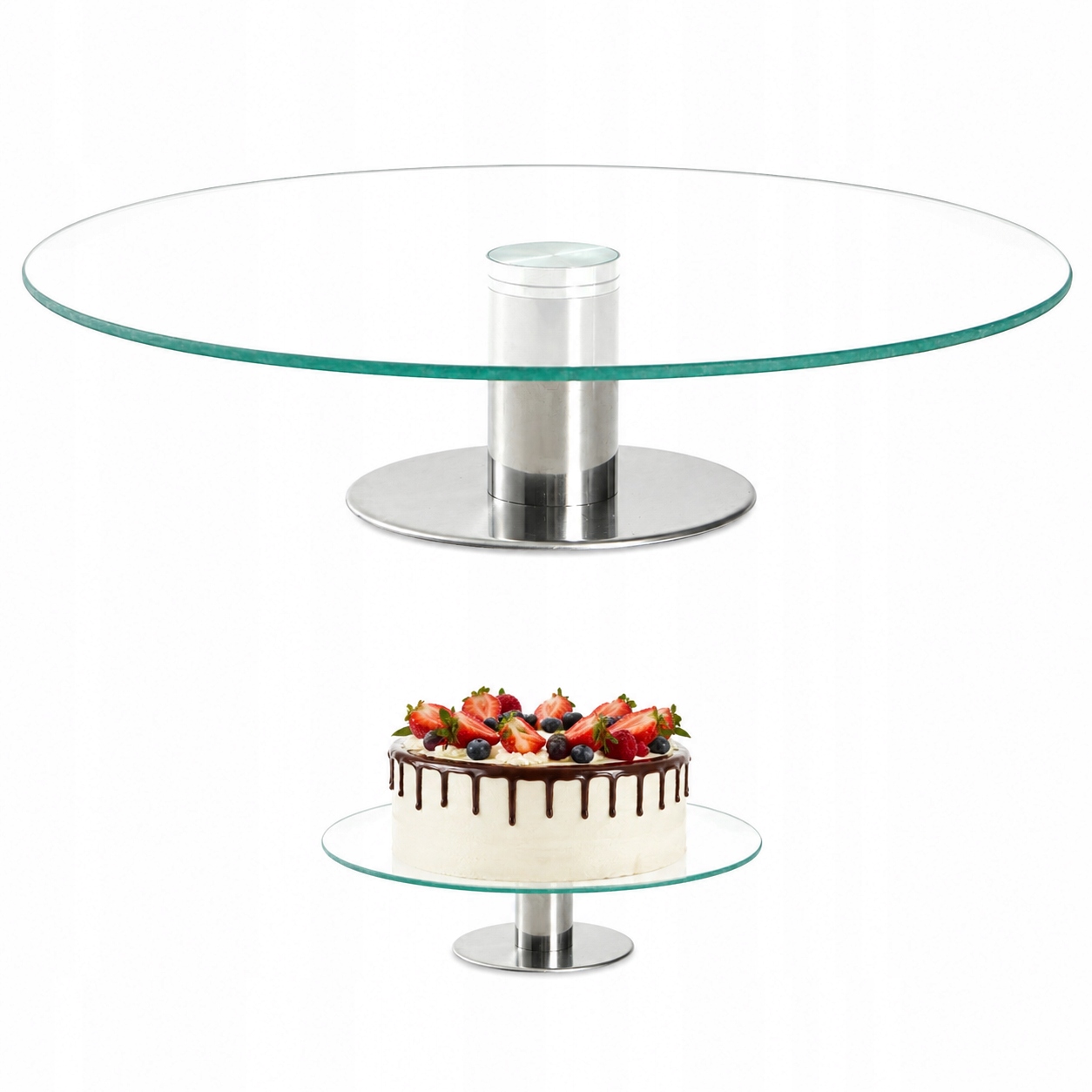 Suport rotativ pentru tort din sticla, 30 cm, Kamille - 9051 - imagine 5