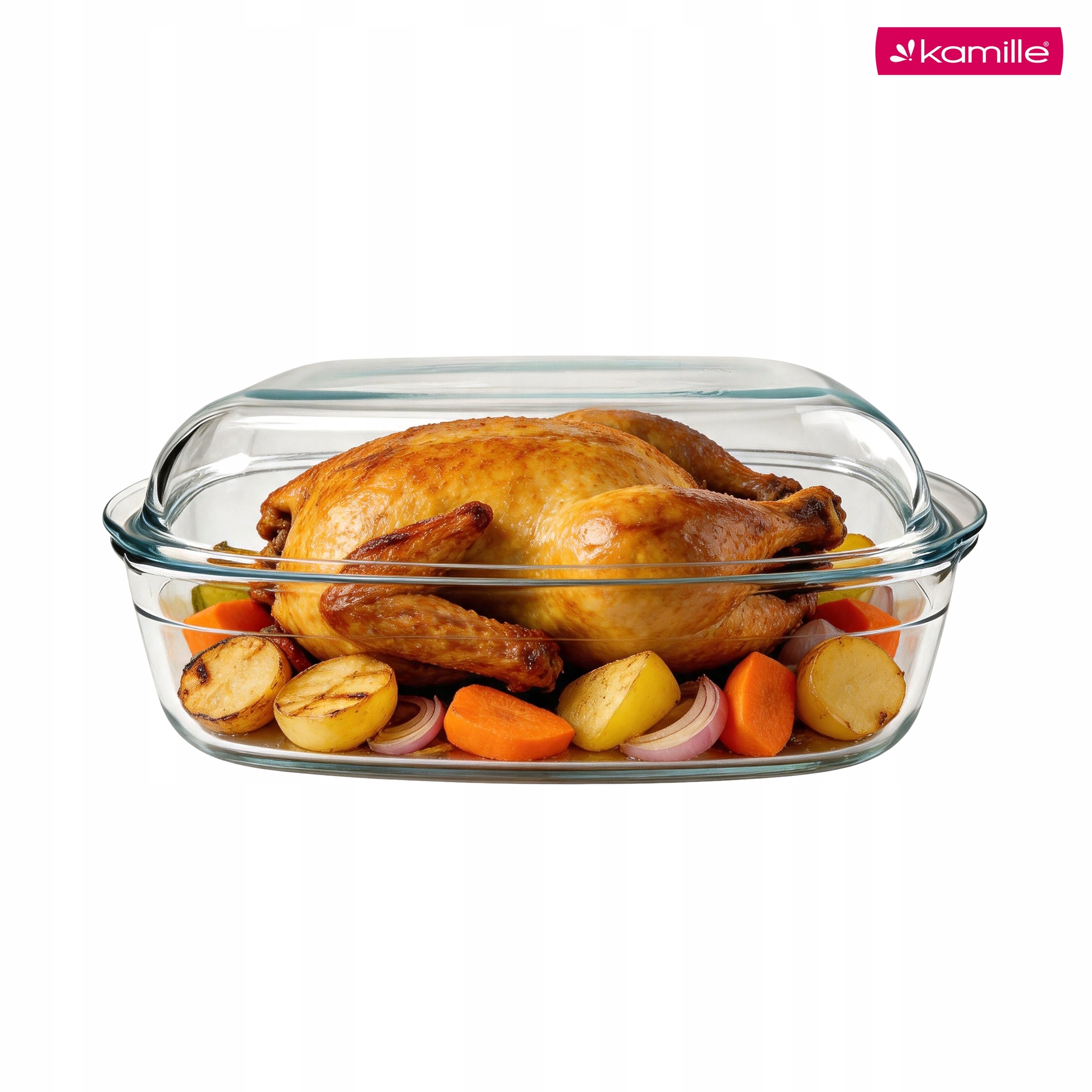 Vas termorezistent din sticla Kamille 4,5 L cu capac, 2 in 1, 37,5 x 22,2 x 13,8 cm - 9150 - imagine 5