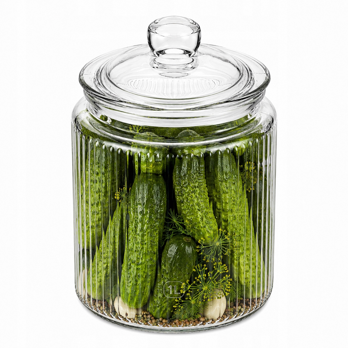 Borcan din sticlă cu capac Kamille, 1 L, transparent, pentru depozitare alimente - 9211 - imagine 7