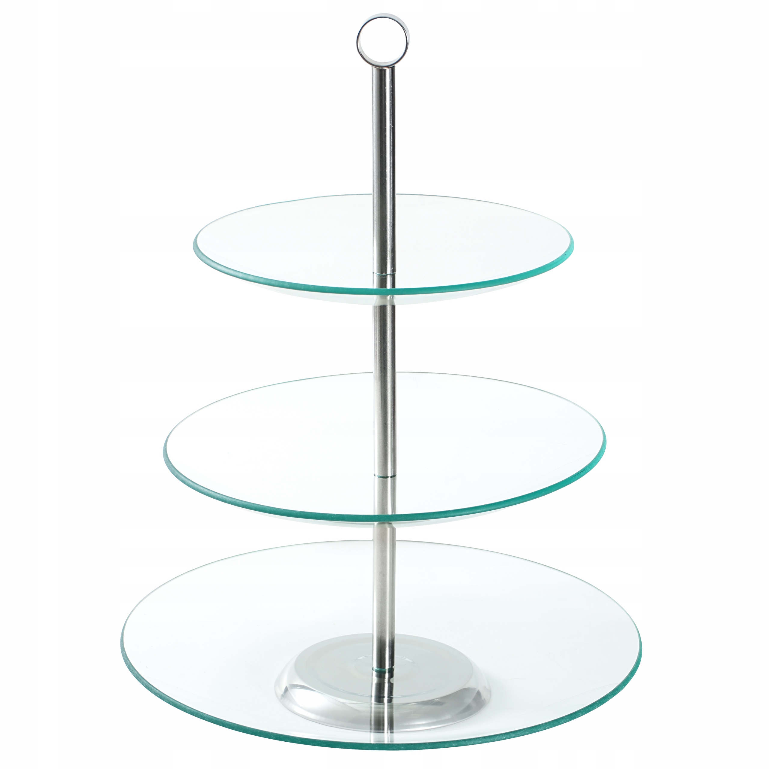Suport pentru tort și deserturi cu 3 niveluri, sticlă, 21/25/30 cm, Kamille 9055 - imagine 6