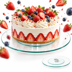 Suport rotativ pentru tort din sticla, 30 cm, Kamille - 9050