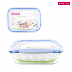 Recipient din sticla pentru alimente cu capac, 640 ml, Kamille - 9102